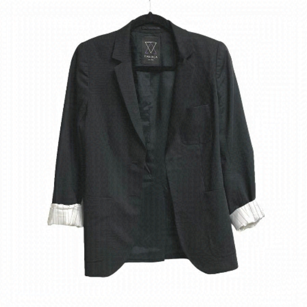 ARITZIA Talula Wool Boyfriend Blazer Black 2